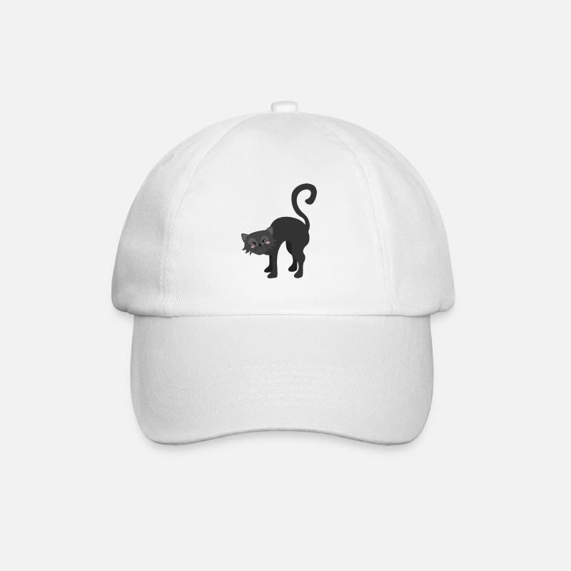 Chat noir - Casquette classique - blanc/blanc