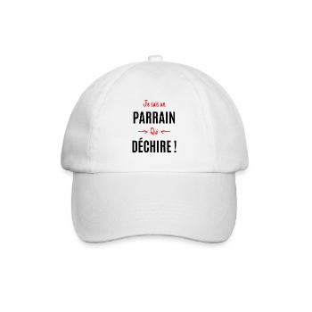 Parrain cadeau humour parrain qui déchire - Casquette classique - blanc/blanc - Devant