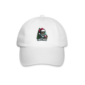 Santa Claus Skull with Christmas Ornament - Baseball Cap - white/white - Front