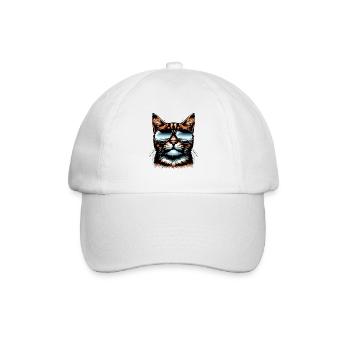 Chat cool avec lunettes de soleil et bandana - Casquette classique - blanc/blanc - Devant