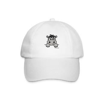 Hippopotame Prénom - Texte à personnaliser - Casquette classique - blanc/blanc - Devant