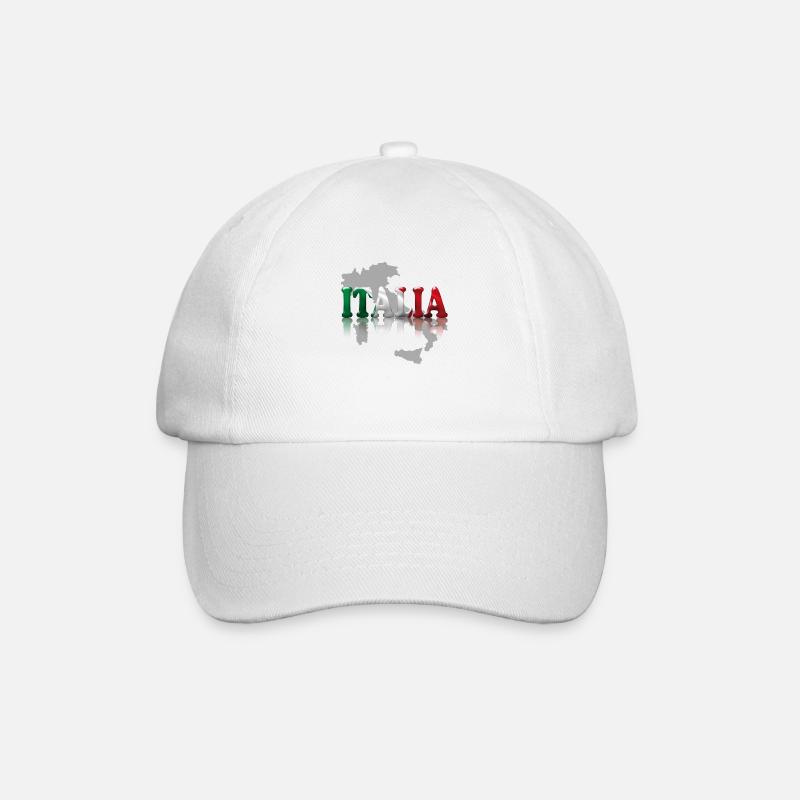 italien2 - Baseballkappe - Weiß/Weiß