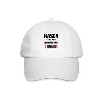 Hasen sind wie Chips - Baseballkappe - Weiß/Weiß - Vorne