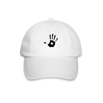 hand herz - Baseballkappe - Weiß/Weiß - Vorne