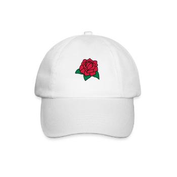 Red Rose 3c - Baseball Cap - white/white - Front