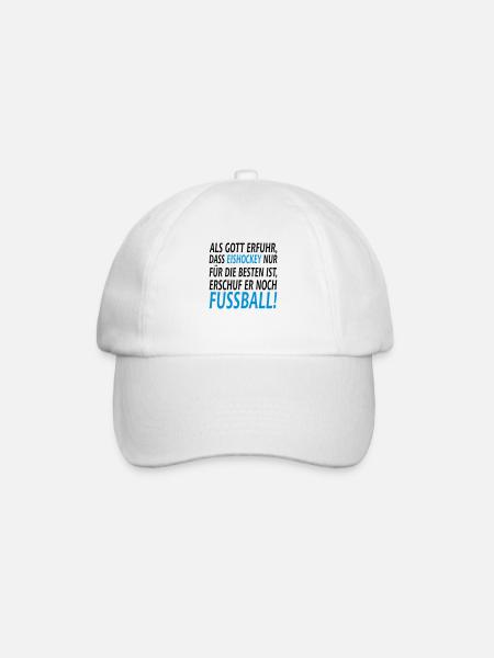 eishockey vs fussball - Baseballkappe - Weiß/Weiß