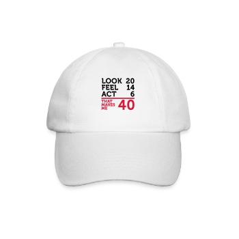 Je suis âgé de 40 ans, mais .... - Casquette classique - blanc/blanc - Devant