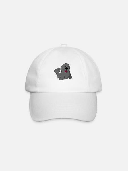 Seehund - Baseballkappe - Weiß/Weiß