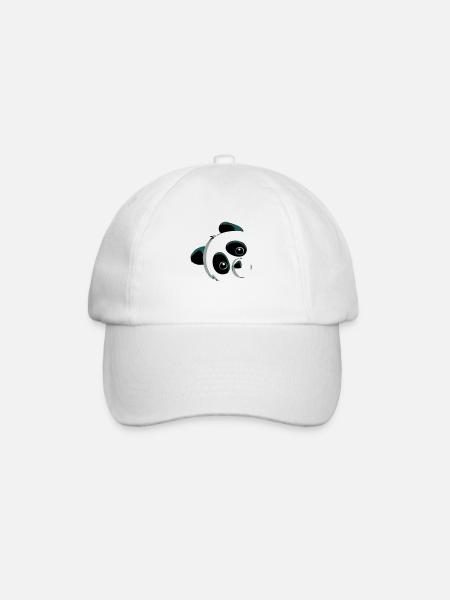 Panda head - Baseball Cap - white/white