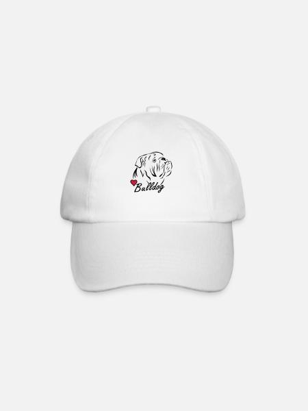 Bulldog ♥ - Baseballkappe - Weiß/Weiß