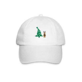 renne et l'arbre de Noël - Casquette classique - blanc/blanc - Devant