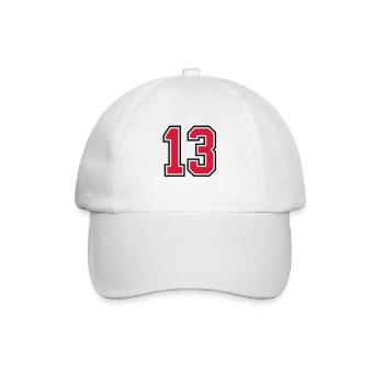 13 sports jersey football number - Baseball Cap - white/white - Front
