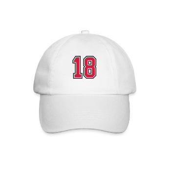 18 sports jersey football number - Baseball Cap - white/white - Front