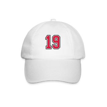 19 sports jersey football number - Baseball Cap - white/white - Front