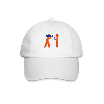 Reporter speaks in front of camera - Baseball Cap - white/white - Front