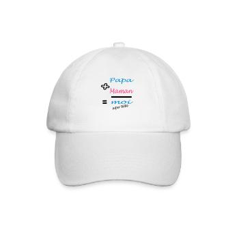 Papa + Maman = MOI super bébé - Baseballkappe - Weiß/Weiß - Vorne