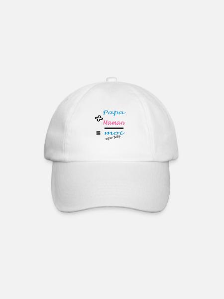 Papa + Maman = MOI super bébé - Casquette classique - blanc/blanc