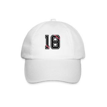 18 - Baseballkappe - Weiß/Weiß - Vorne