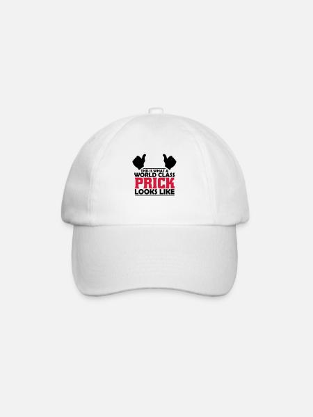 world class prick - Baseball Cap - white/white