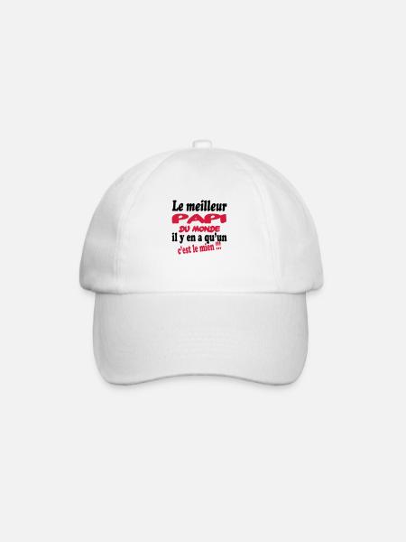 Le meilleur papi du monde c'est le mien !!! - Baseballkappe - Weiß/Weiß