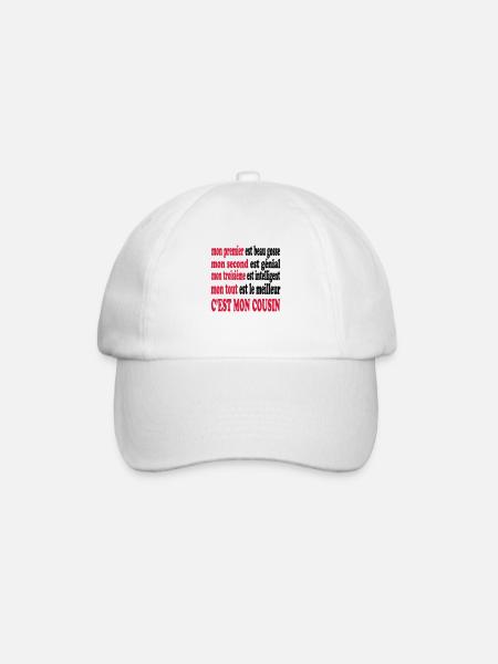 Mon cousin est beau - Baseball Cap - white/white