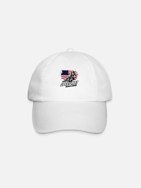 Speedway - USA Flag - Baseballkappe - Weiß/Weiß