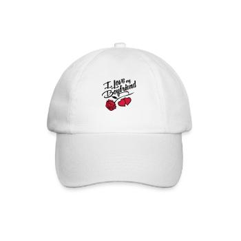 i love my boyfriend design - Baseballkappe - Weiß/Weiß - Vorne