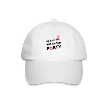 sie sagt ja wir party ring - Baseballkappe - Weiß/Weiß - Vorne
