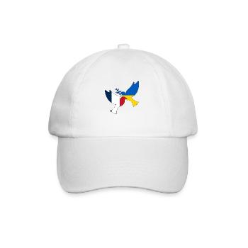 Ukraine France Dove of Peace Support - Baseball Cap - white/white - Front