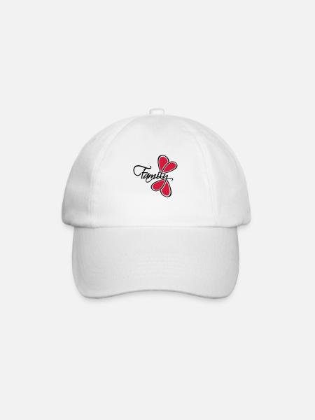 Lettrage Heart Family - Casquette classique - blanc/blanc