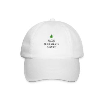 l’herbe me rend heureux cannabis marijuana - Casquette classique - blanc/blanc - Devant