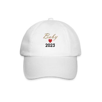Schwangerschaft und Baby 2023 - Baseballkappe - Weiß/Weiß - Vorne