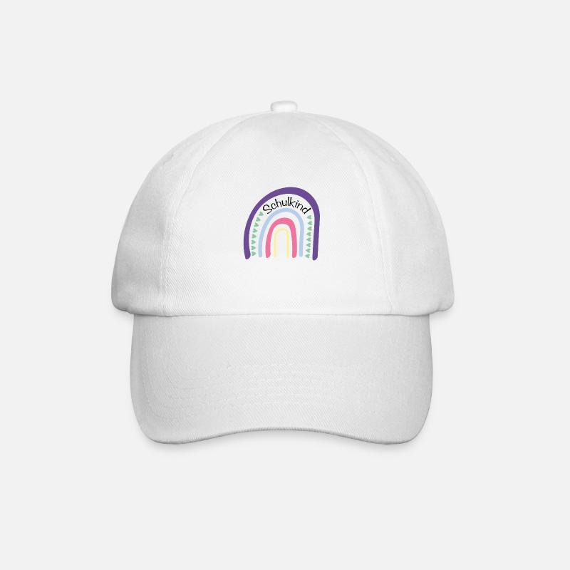 Schulkind Regenbogen - Baseballkappe - Weiß/Weiß