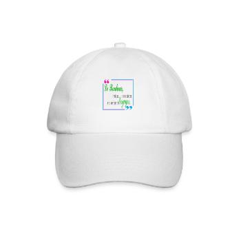 Citation bonheur - Casquette classique - blanc/blanc - Devant