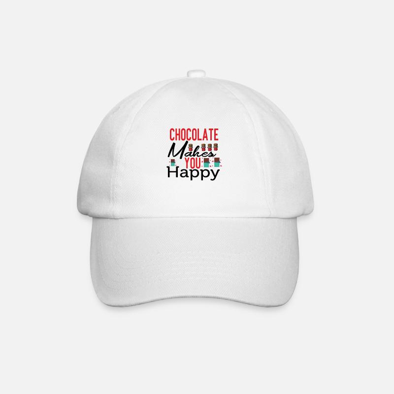 Chocolate Makes Me Happy - Baseball Cap - white/white