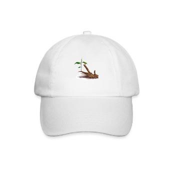 Pflanzen Sie auf einem Baumstamm, Aquarium, Aquari - Baseballkappe - Weiß/Weiß - Vorne