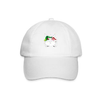 snow bathtub bath christmas xmas crocodile - Baseball Cap - white/white - Front