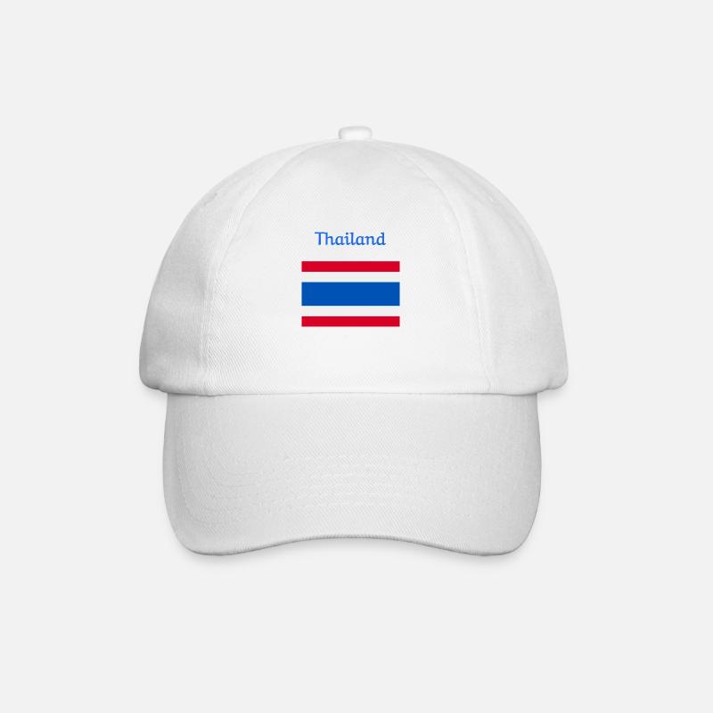 Thailand Flagge - Baseballkappe - Weiß/Weiß