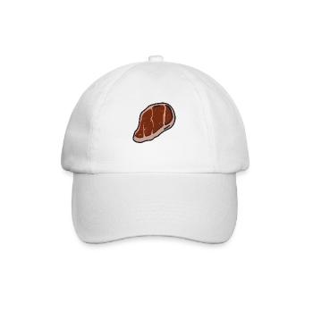 Steak Meat Beef Food and Grilling - Baseball Cap - white/white - Front