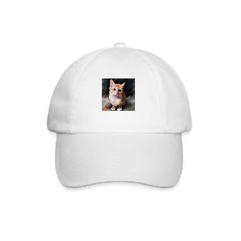 cute cat in art - Baseballkappe - Weiß/Weiß - Vorne
