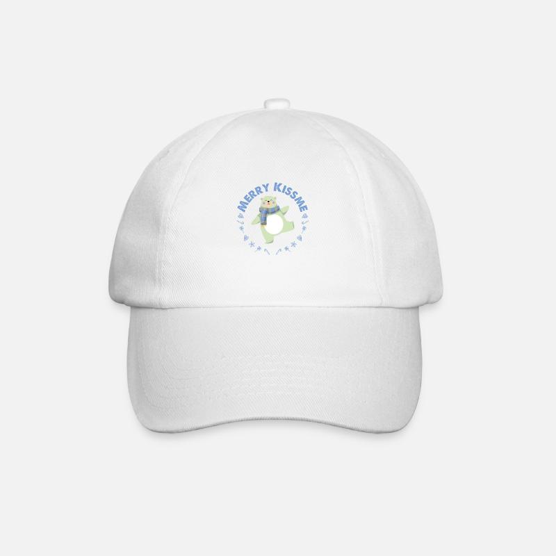 MERRY CHRISTMAS BLUE LOVELY BEAR - Baseball Cap - white/white
