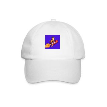 Pixel Dog on Rocket Pixel Art - Baseball Cap - white/white - Front