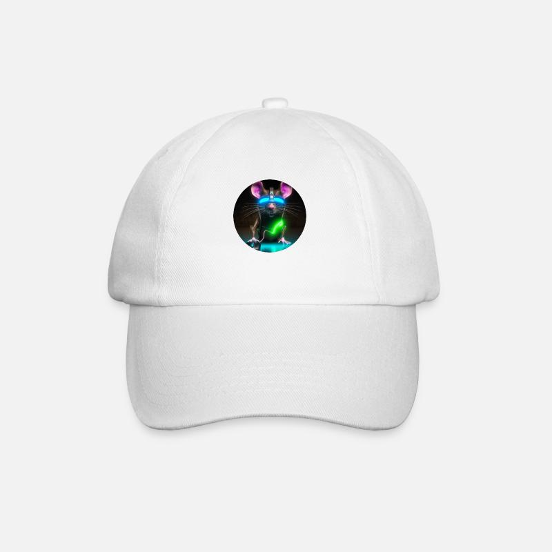 Cyber-Maus - Baseballkappe - Weiß/Weiß