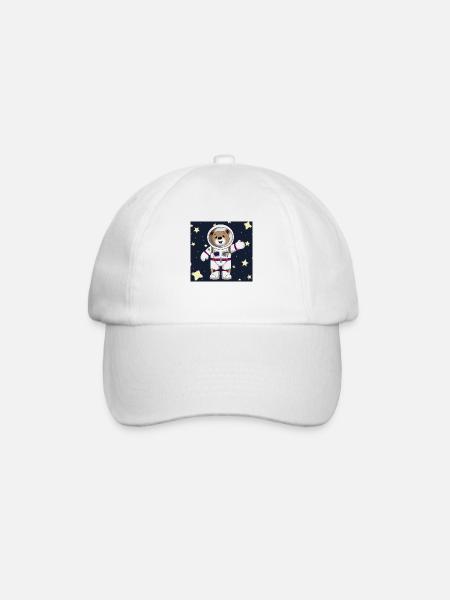 Teddybär, Astronautenanzug, Weltall - Baseballkappe - Weiß/Weiß