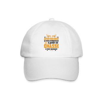 Parler de chasse à tout moment Humour chasseur - Casquette classique - blanc/blanc - Devant
