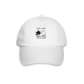 Tee Geschenkidee Katze süß niedlich lustig witzig - Baseballkappe - Weiß/Weiß - Vorne