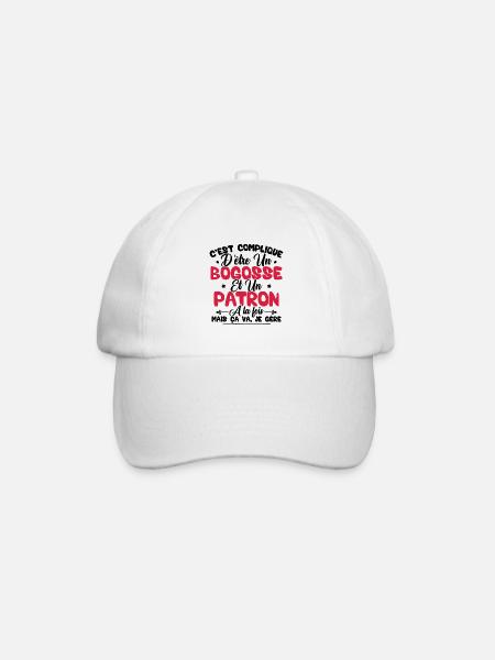 Compliqué d'être un bogosse et un patron - Casquette classique - blanc/blanc