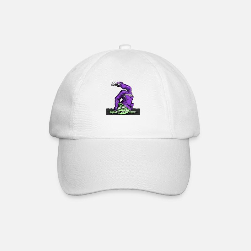 Breakdance Monster - Baseballkappe - Weiß/Weiß