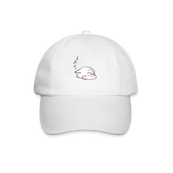 I Draw Lucky Star White Cat Sleeping With Its - Baseball Cap - white/white - Front