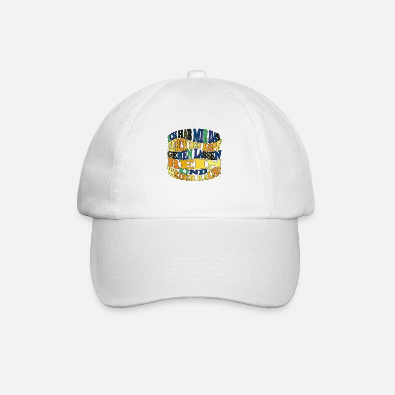 witziges Nicht-Nachdenken-Design / lustige Sprüche - Baseballkappe - Weiß/Weiß